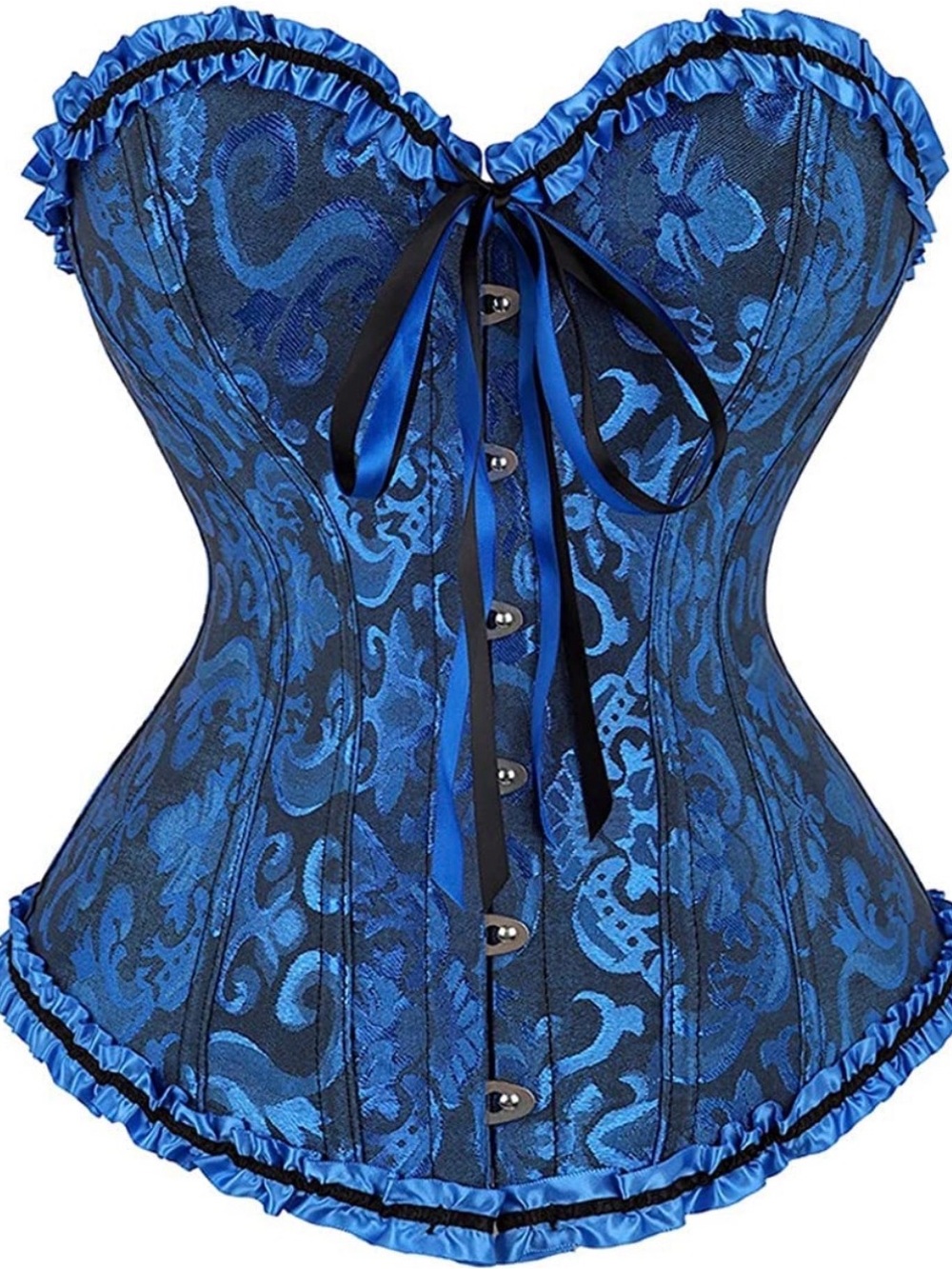 Blue and Black Corset Bustier Shapewear Lingerie Top